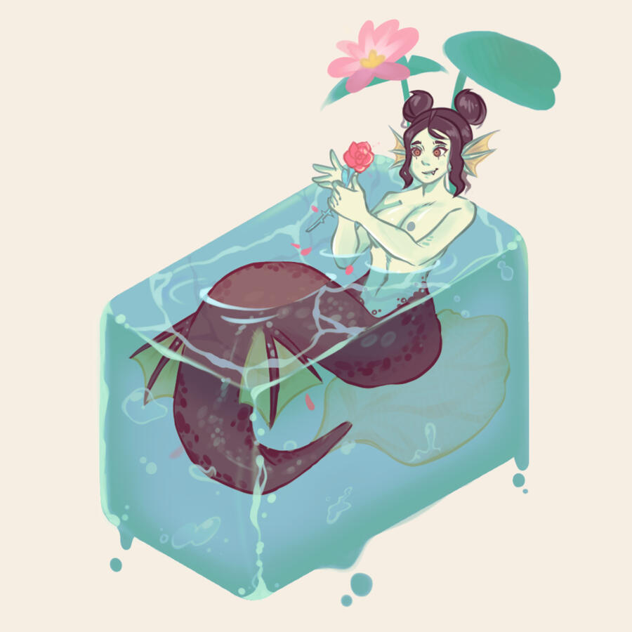 A mermaid I drew. Wanted to try Isometric view at the time.