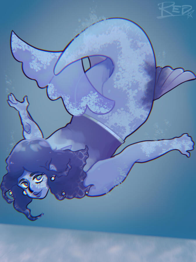 Participated in art fight. Drew someone elses mermaid character